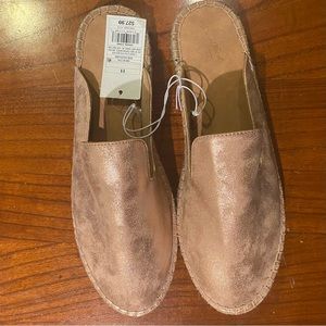 New Universal Threads Goods Microsuede Clara Espadrille Mule in Rose Gold. Sz 11